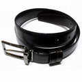 Montblanc cintura regolabile Contemporary Line 30mm fibbia rettangolare rutenio lucido reversibile nero marrone 118433