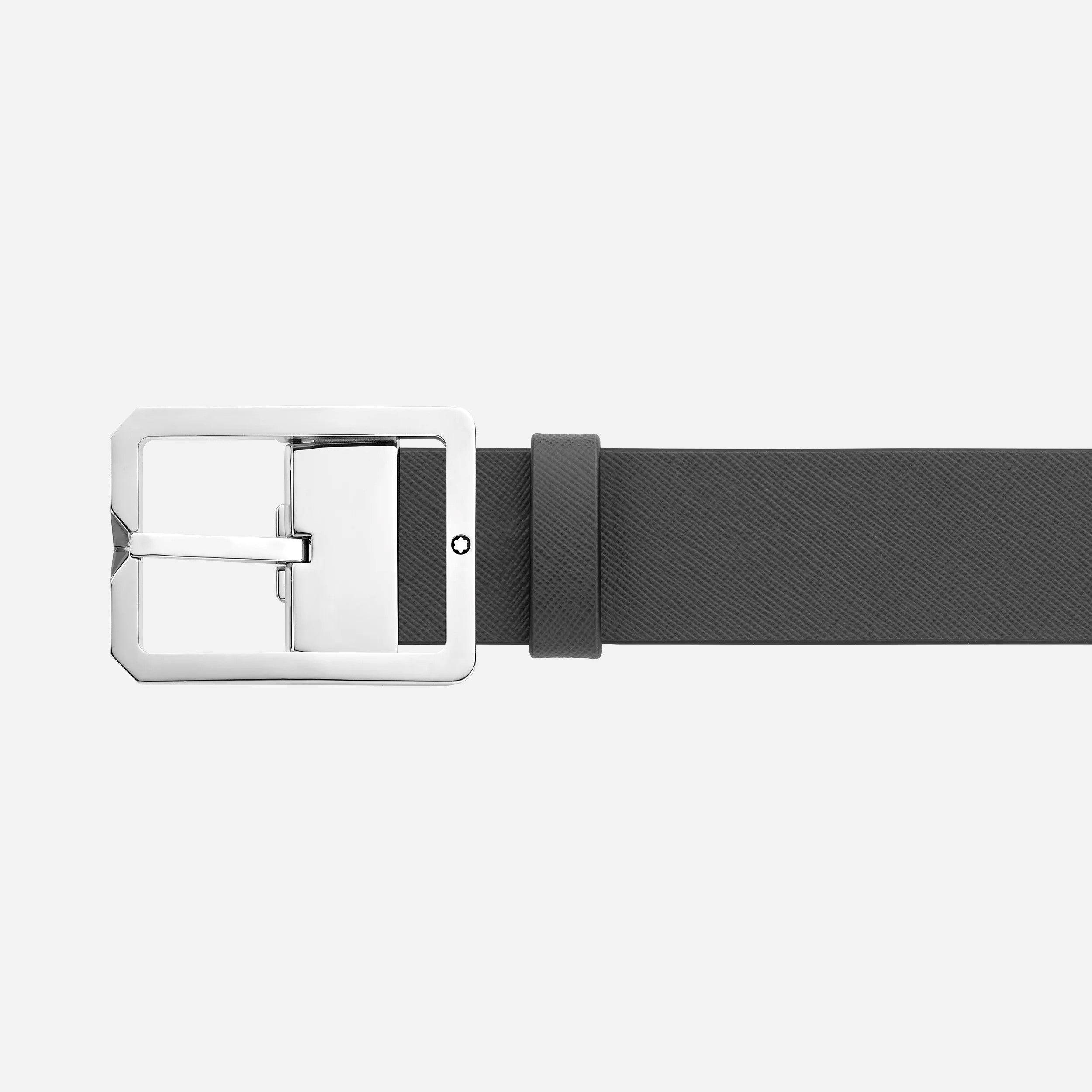 Montblanc cintura reversibile in pelle marrone/grigia 35 mm 131163