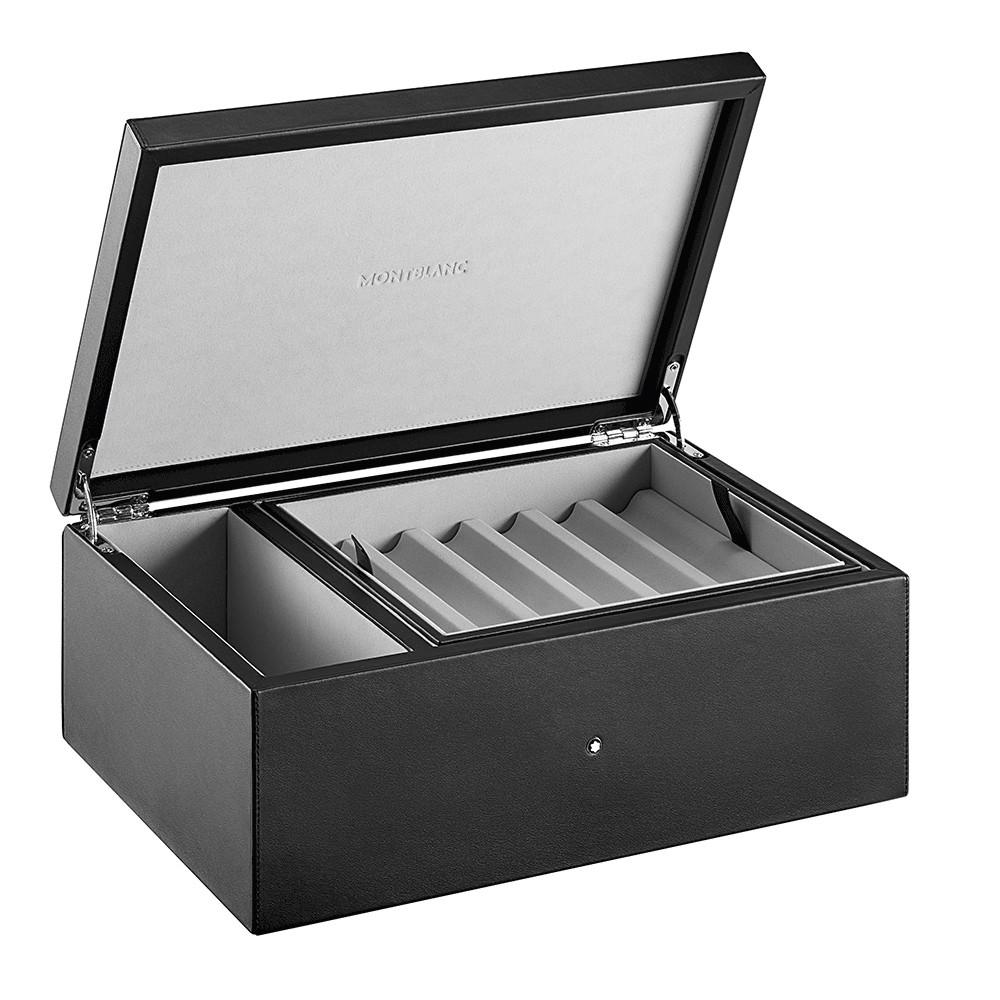 Montblanc cofanetto da collezione in pelle nero per 12 strumenti da scrittura 124026