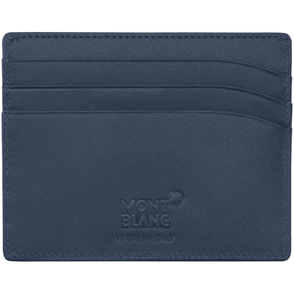 Montblanc custodia porta carte di credito a 6 scomparti Meisterstück blu navy 114557