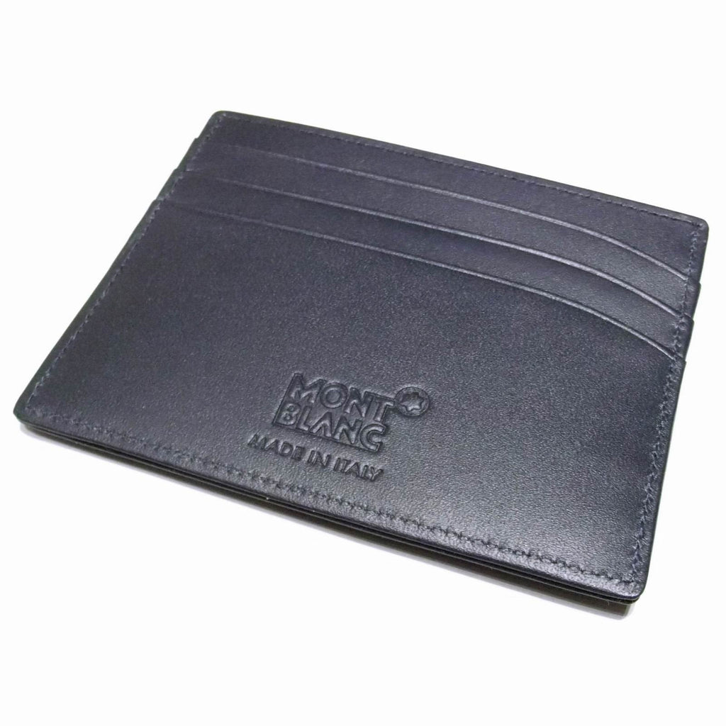 Montblanc custodia porta carte di credito a 6 scomparti Meisterstück blu navy 114557