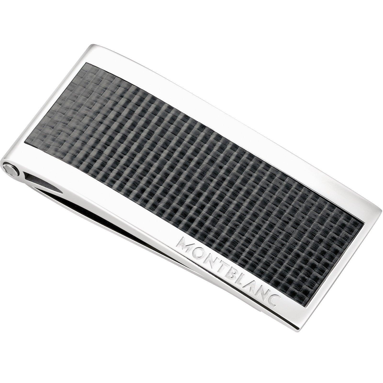Montblanc fermasoldi in acciaio con inserto in carbonio 104731