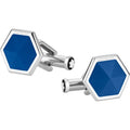 Montblanc gemelli Sartorial agata blu acciaio 118600