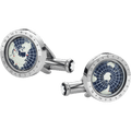 Montblanc gemelli uomo 1858 Geosphere acciaio e resina blu 126165