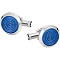 Montblanc gemelli Urban Spirit acciaio con inserto in resina blu 116655