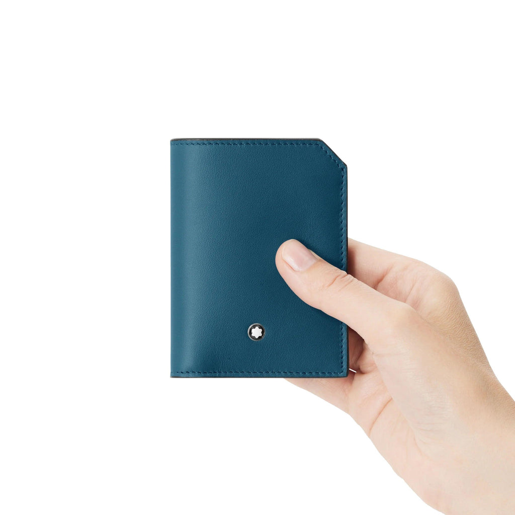 Montblanc mini portafoglio 4 scomparti Meisterstück Selection Soft ottanio 131246