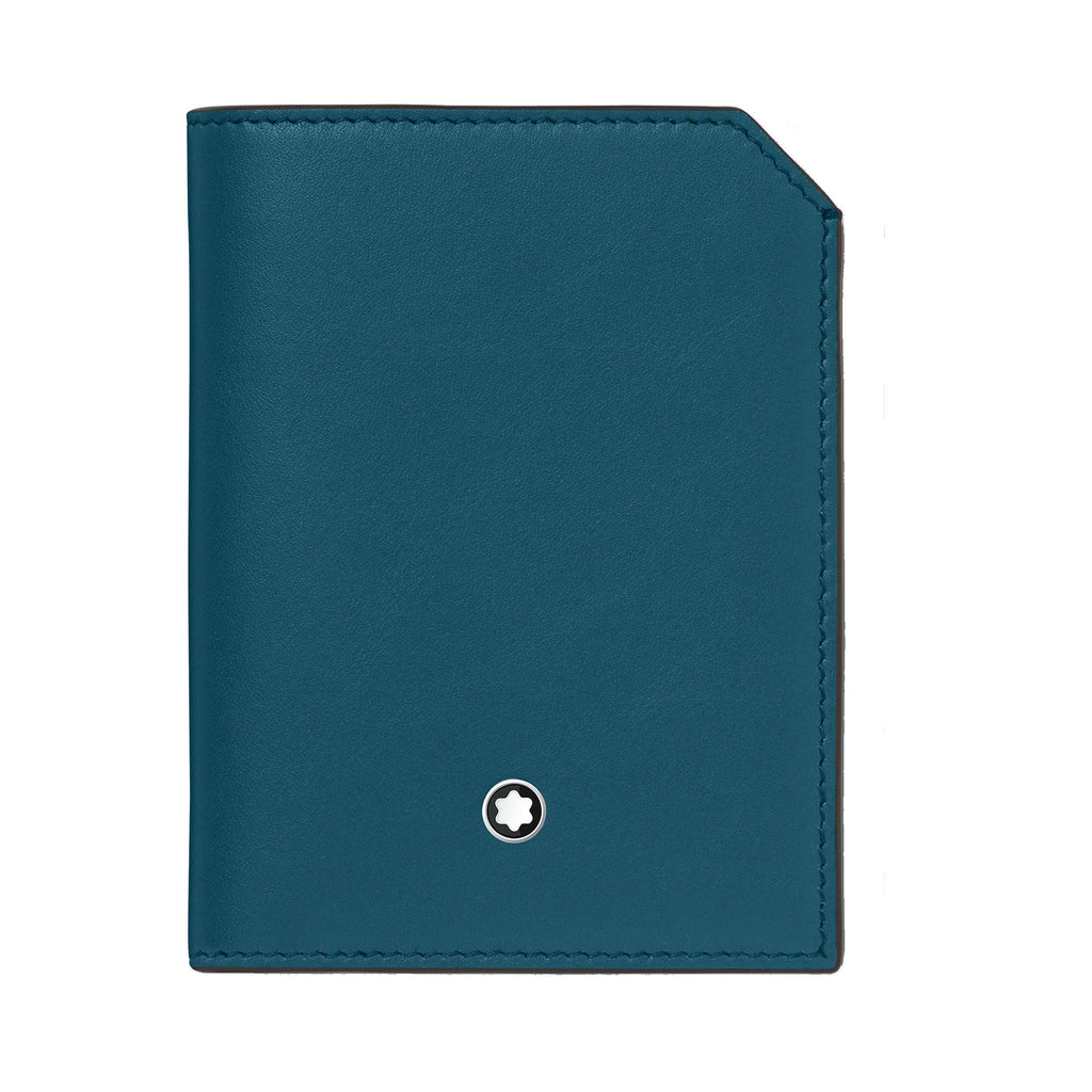 Montblanc mini portafoglio 4 scomparti Meisterstück Selection Soft ottanio 131246