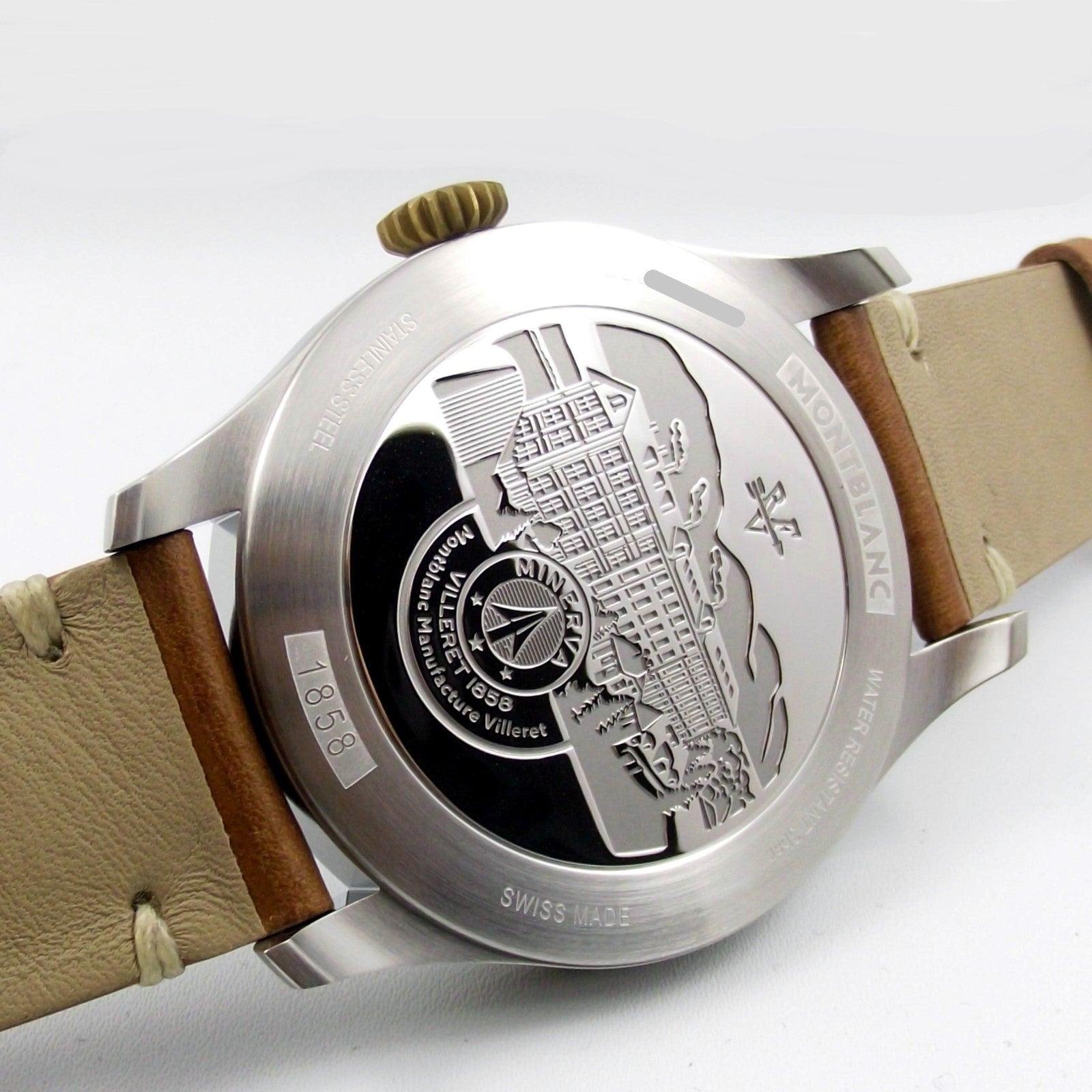 Montblanc orologio 1858 Automatic Dual Time 44mm nero automatico acciaio e bronzo 116479