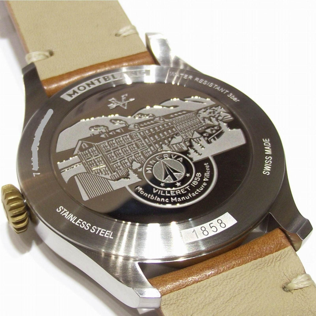 Montblanc orologio 1858 Automatic Dual Time 44mm nero automatico acciaio e bronzo 116479