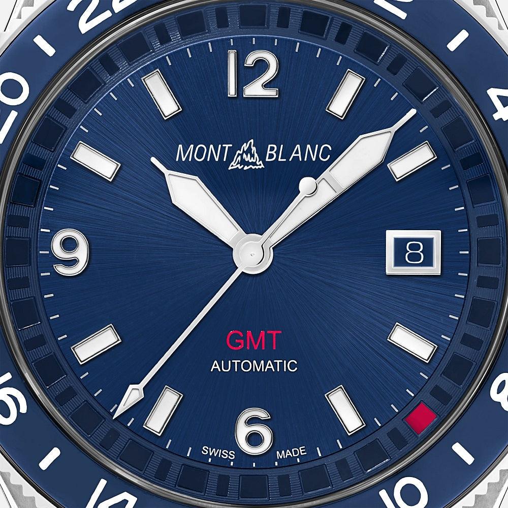 Montblanc orologio 1858 GMT 42mm blu automatico acciaio 129616