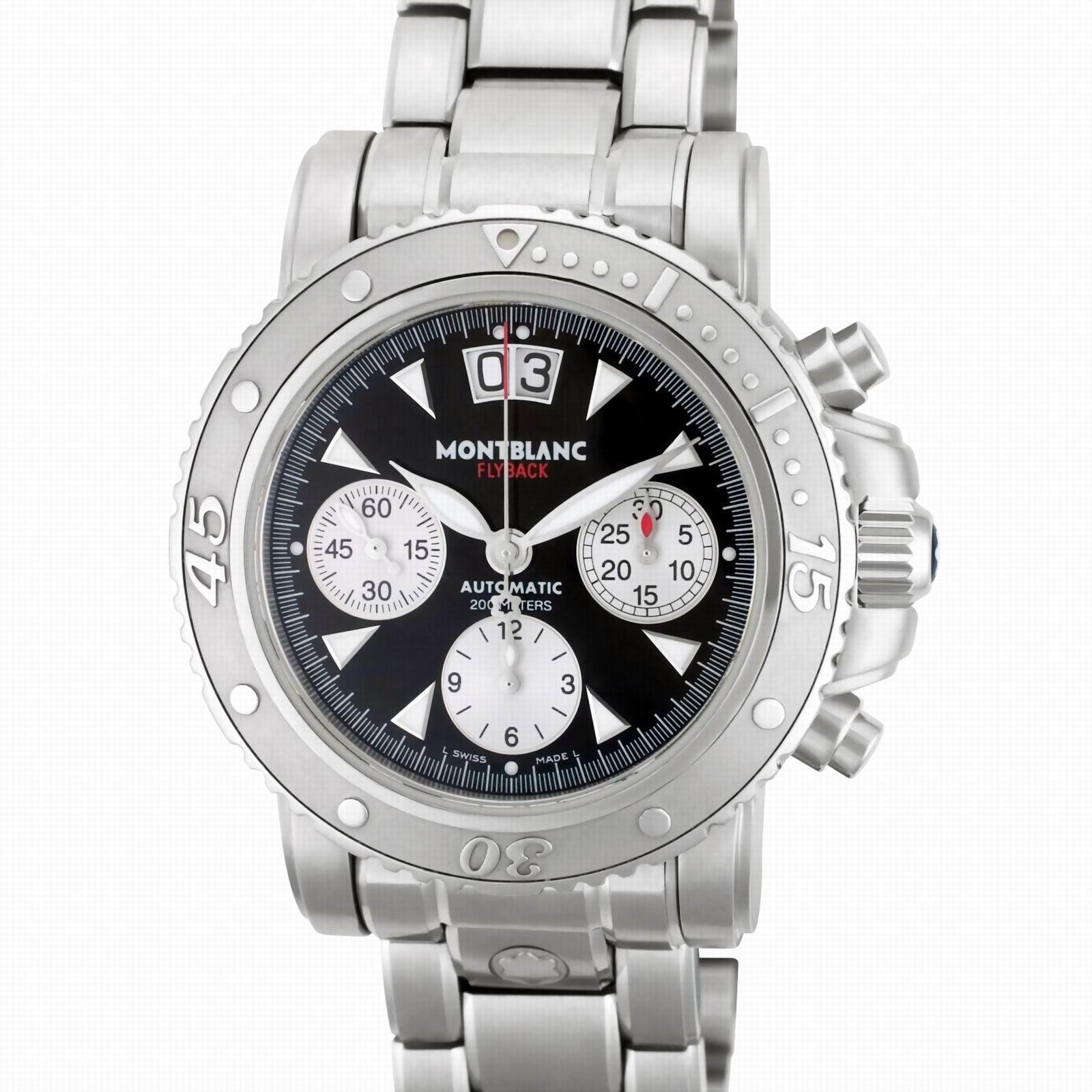 Montblanc orologio Sport Flyback cronografo 41,5mm nero automatico acciaio 8466