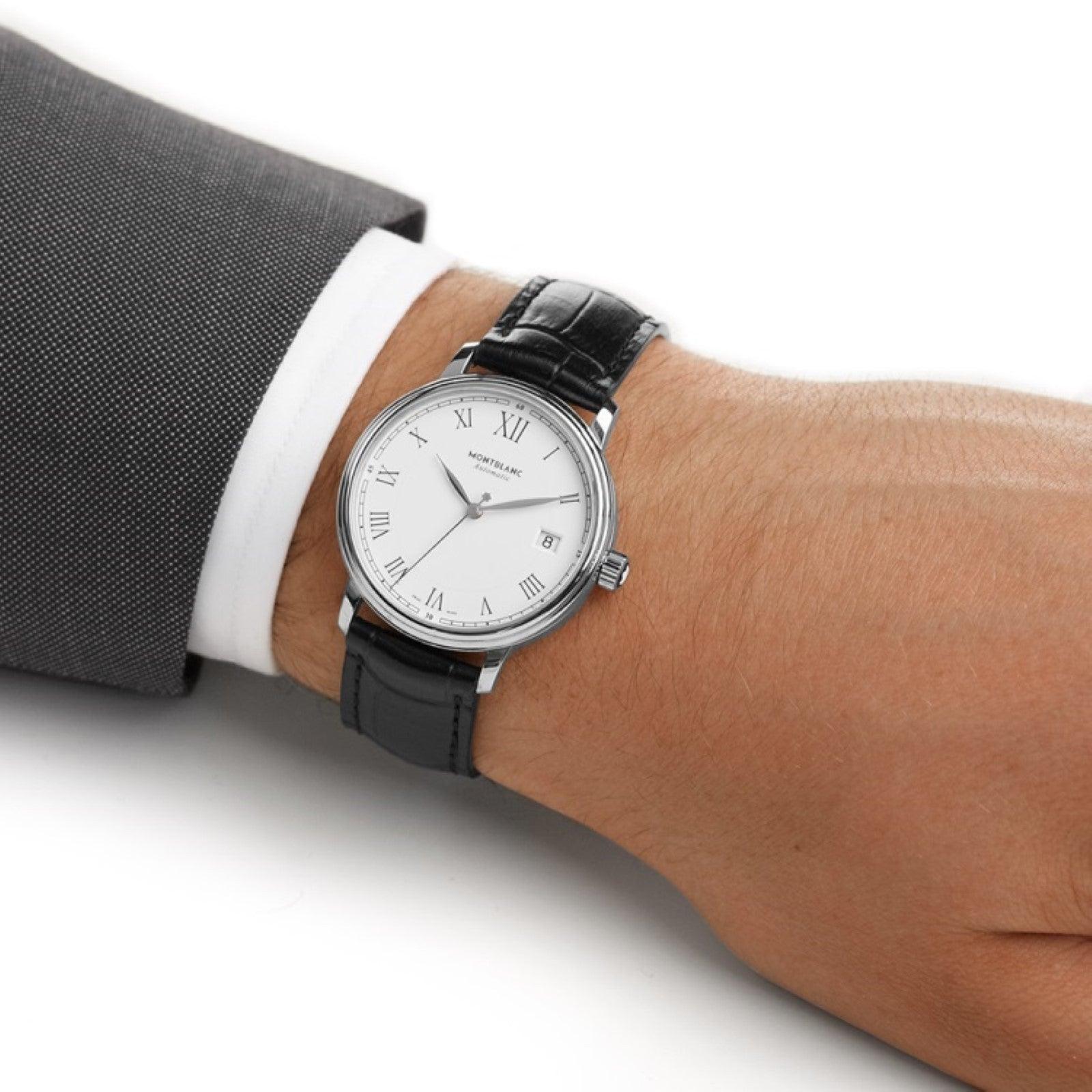 Montblanc orologio Tradition Date Automatic 40mm bianco automatico acciaio 112609