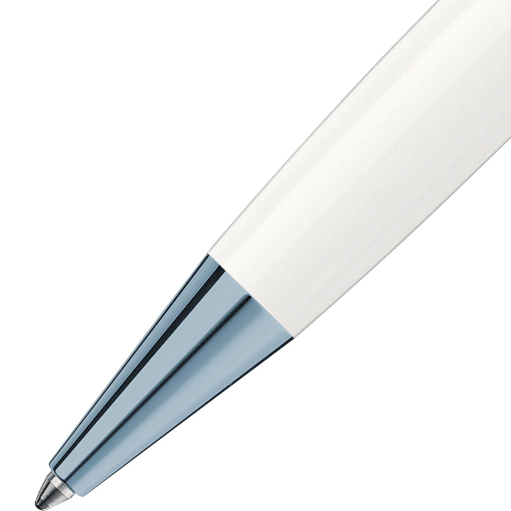 Montblanc penna a sfera Meisterstück Glacier Classique bianca finiture PVD blu 129401
