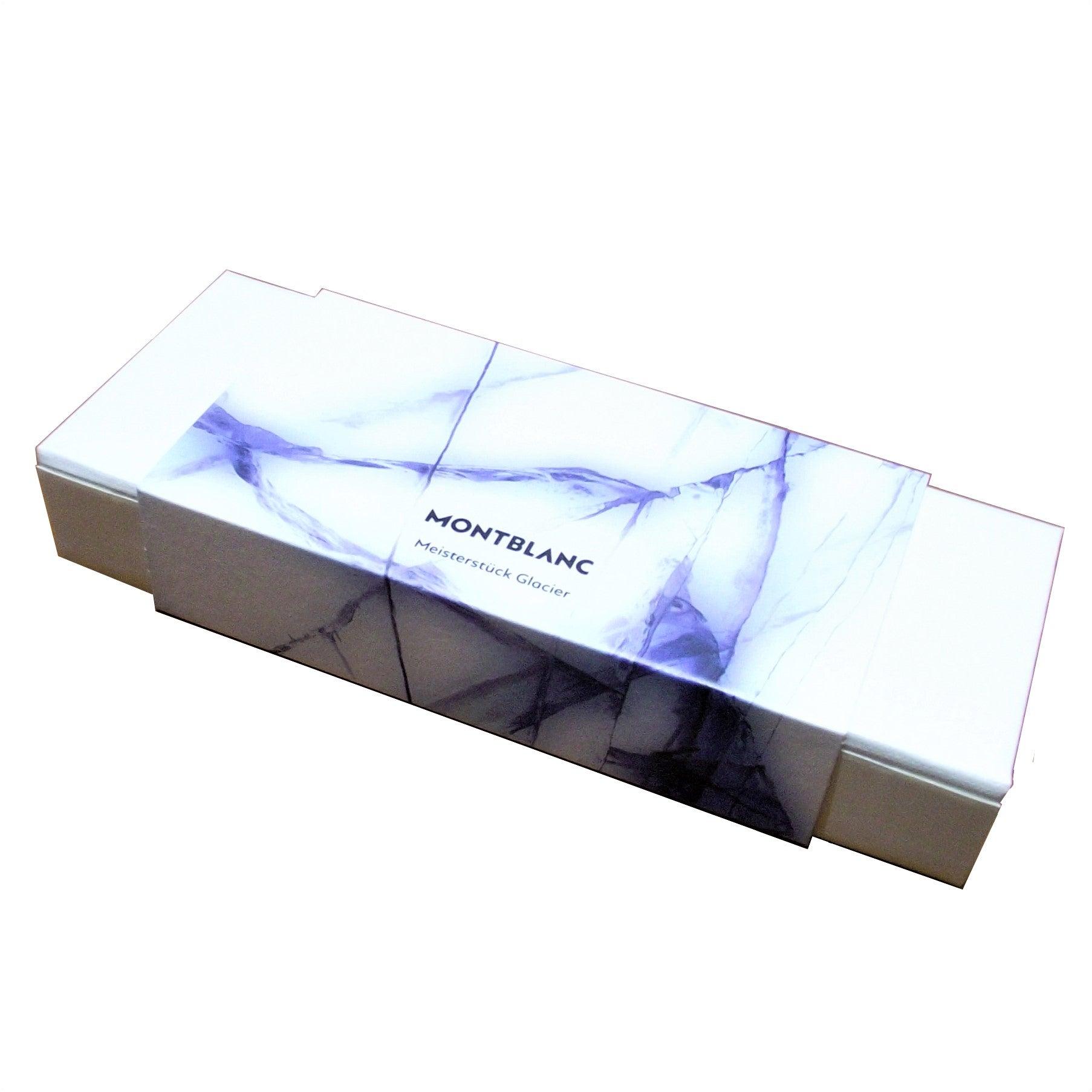 Montblanc penna a sfera Meisterstück Glacier Classique bianca finiture PVD blu 129401