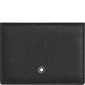 Montblanc porta biglietti da visita con soffietto e tasca a vista Meisterstück Soft Grain nero rosso 124133