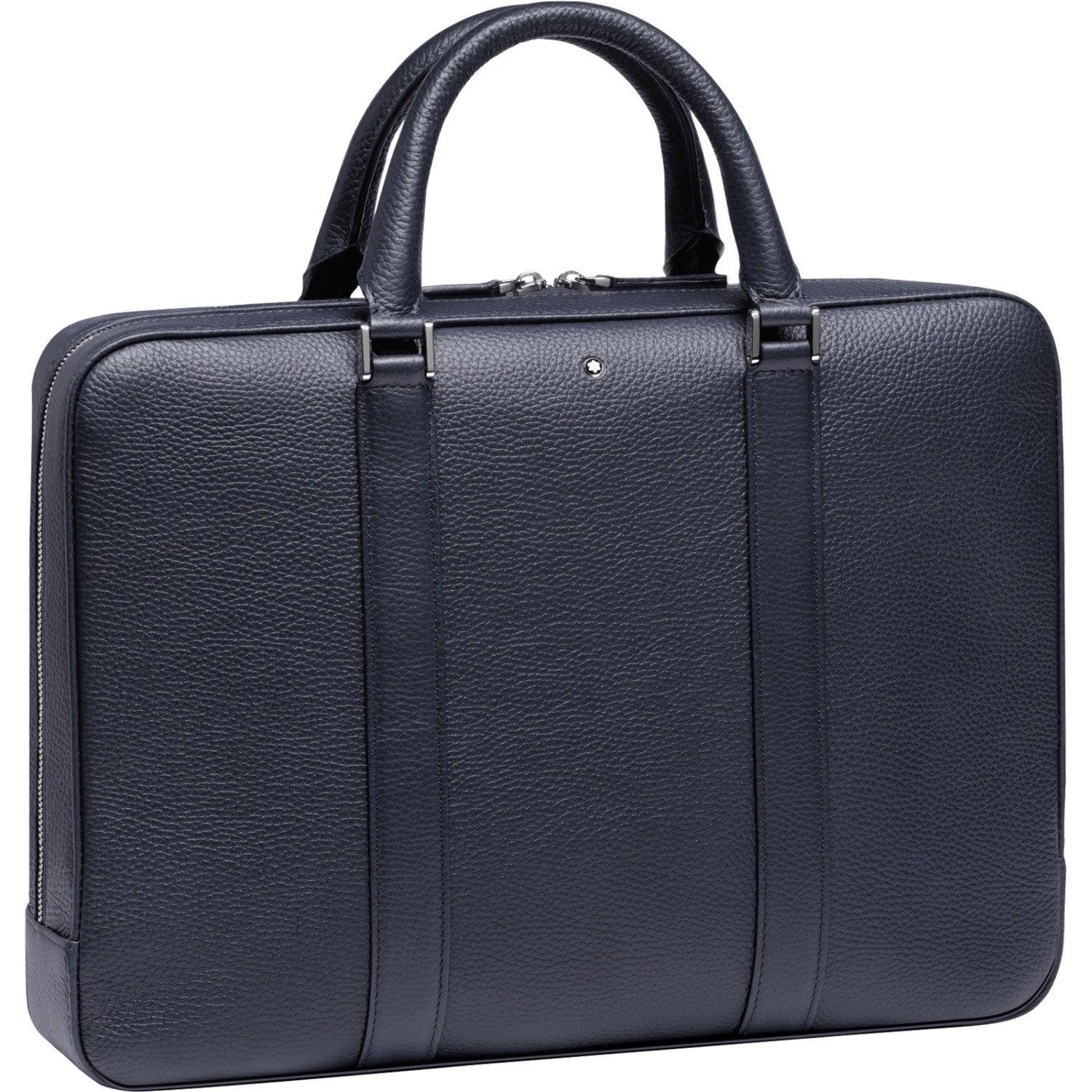 Montblanc porta documenti sottile Meisterstuck Soft Grain blu 116733