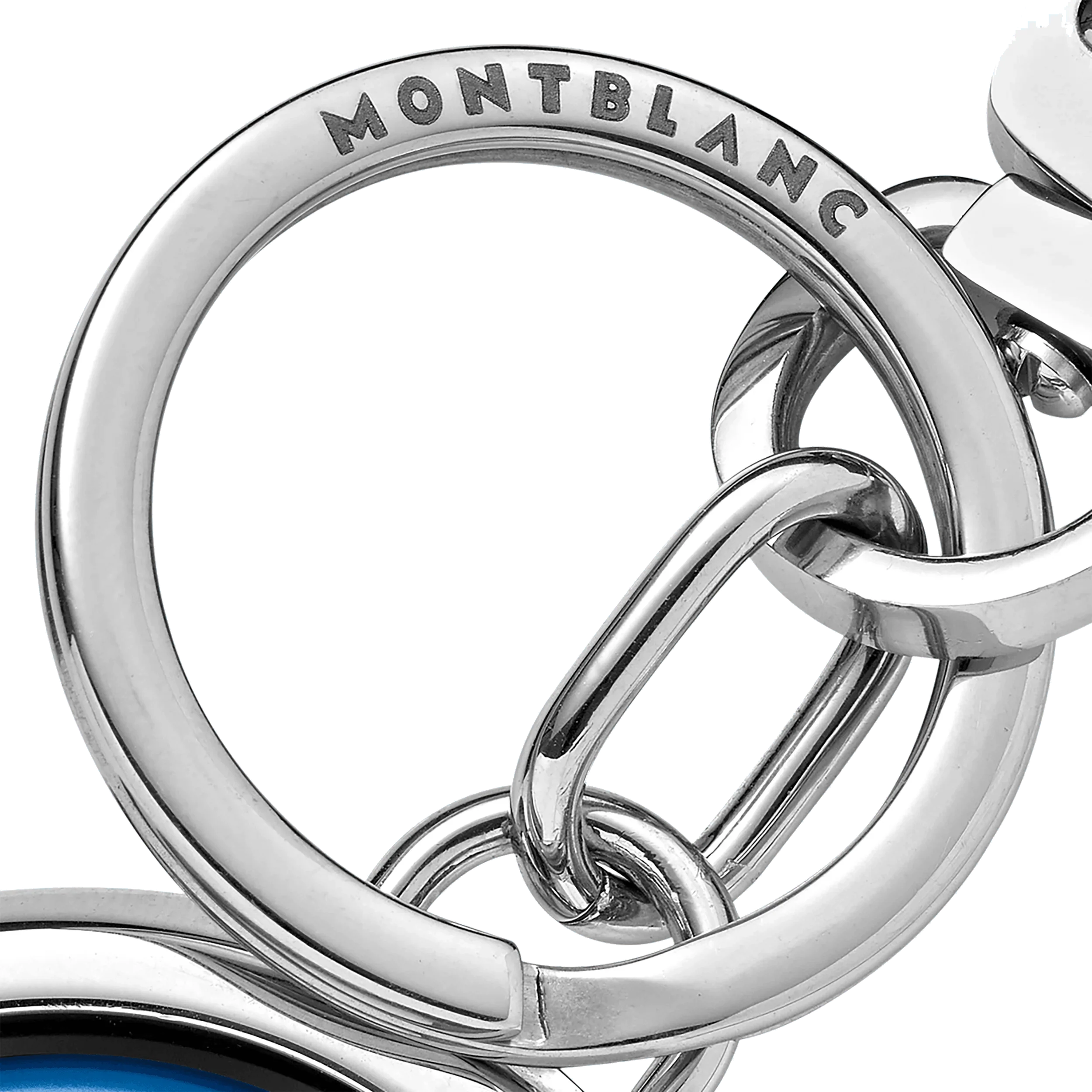 Montblanc portachiavi con emblema girevole Meisterstück blu 128743