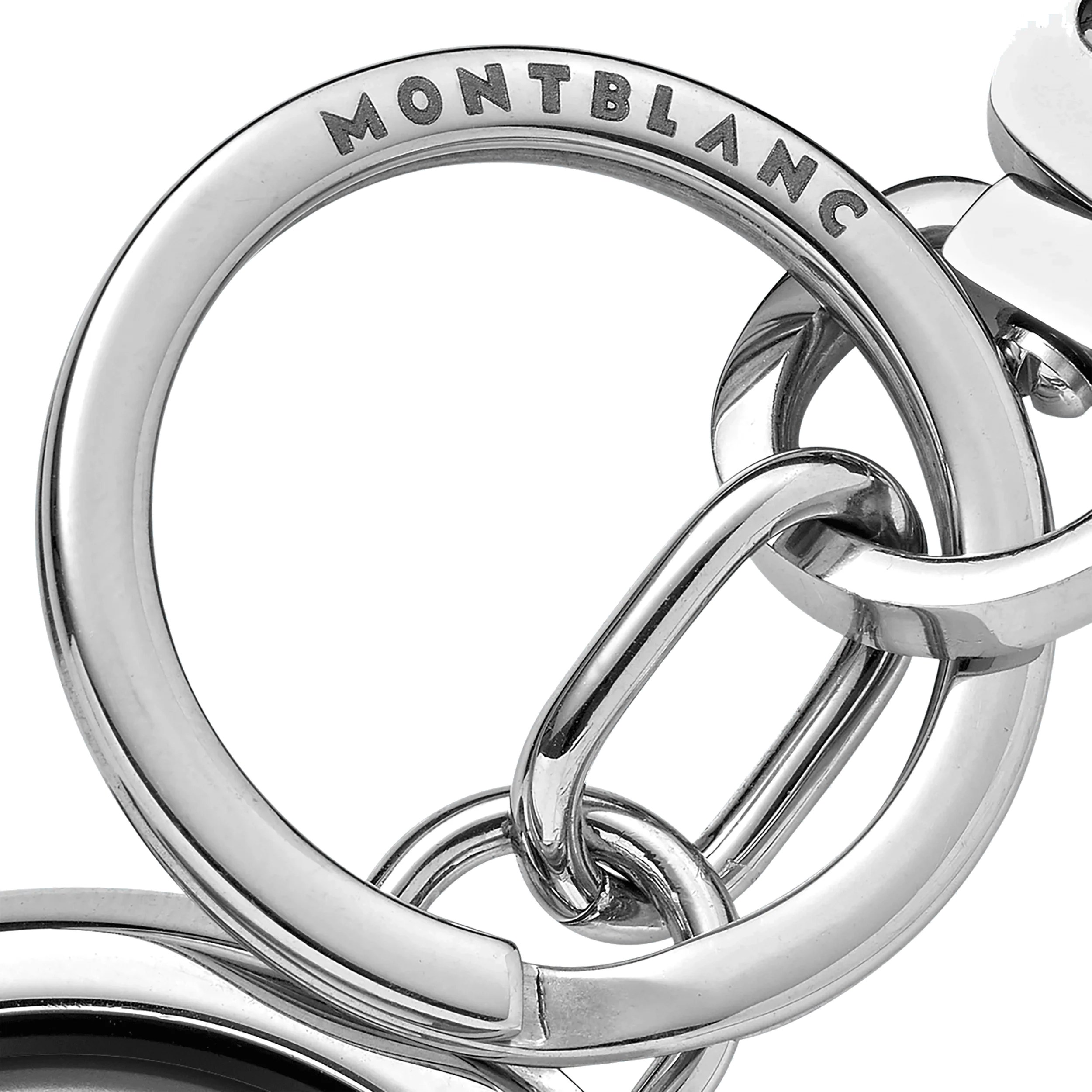 Montblanc portachiavi con emblema girevole Meisterstück grigio scuro 128747