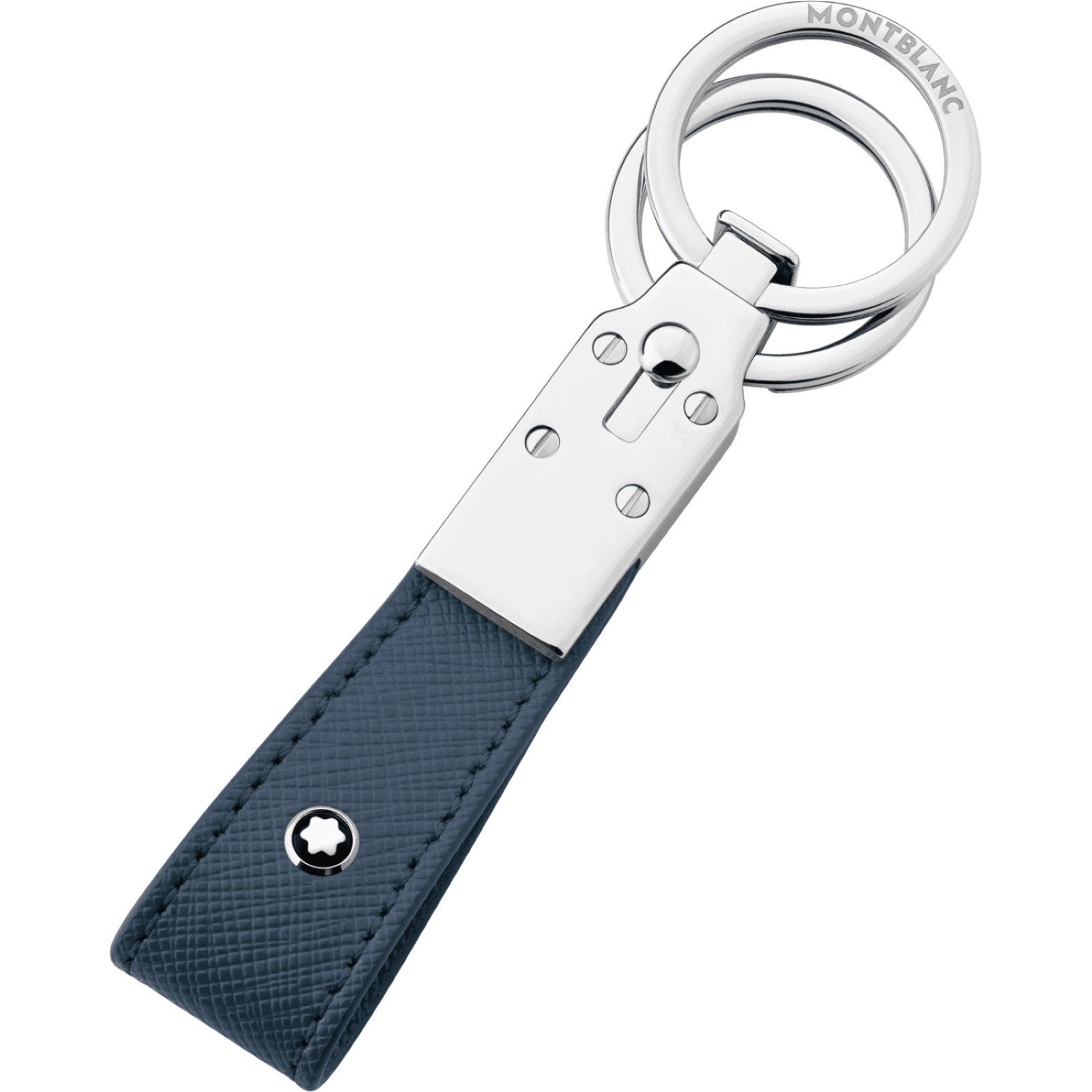 Montblanc portachiavi con passante Sartorial blu indaco 114629
