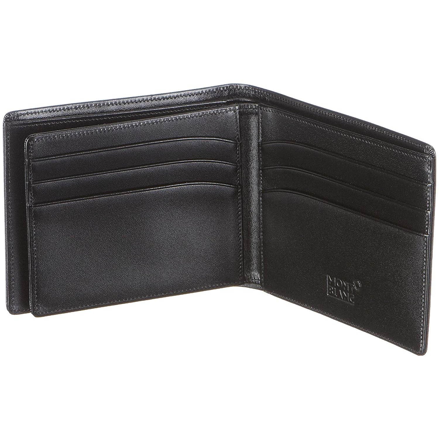 Montblanc portafoglio 6 scomparti con 2 tasche trasparenti Meisterstück nero 16354