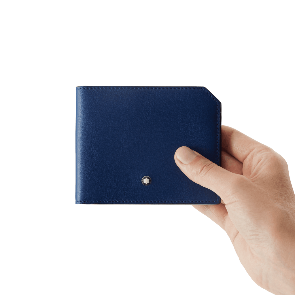 Montblanc portafoglio 6 scomparti Meisterstück Selection Soft blu 130059