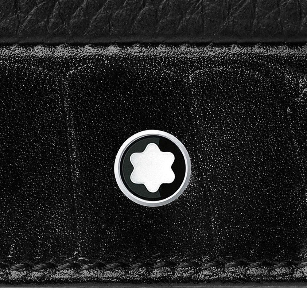 Montblanc portafoglio 6 scomparti Meisterstück Soft Grain nero stampa coccodrillo 118752