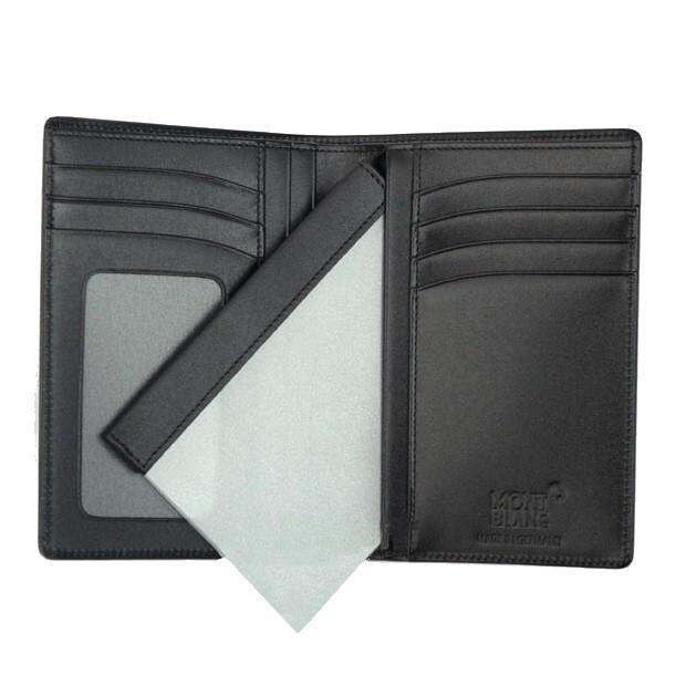 Montblanc portafoglio 7 scomparti e porta documento d'identità Meisterstück nero 35798