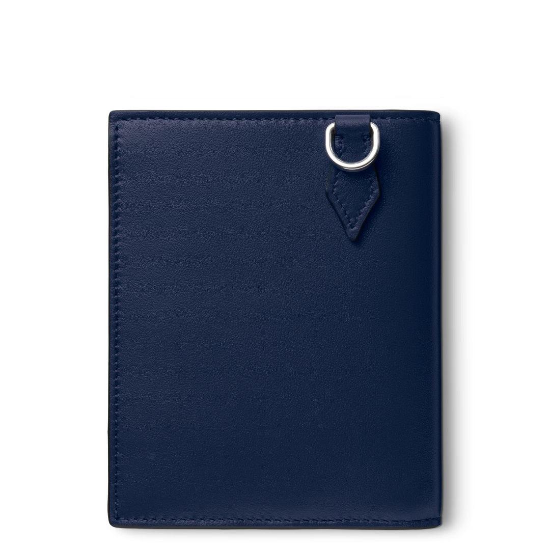 Montblanc portafoglio compatto 6cc ink blue 131695