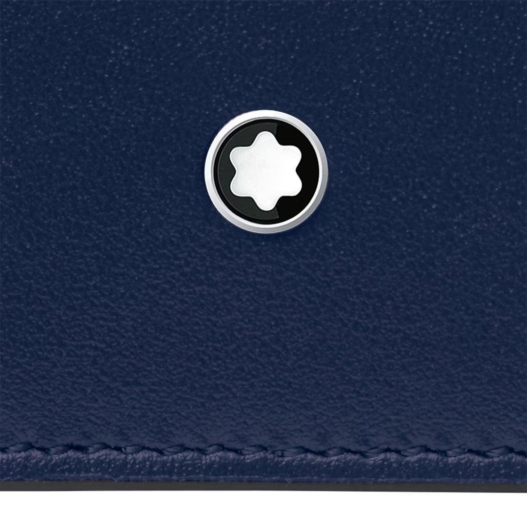 Montblanc portafoglio compatto 6cc ink blue 131695