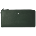 Montblanc portafoglio lungo 12 scomparti Meisterstück 4810 Deep Forest verde con cerniera e cinturino da polso amovibile 129249