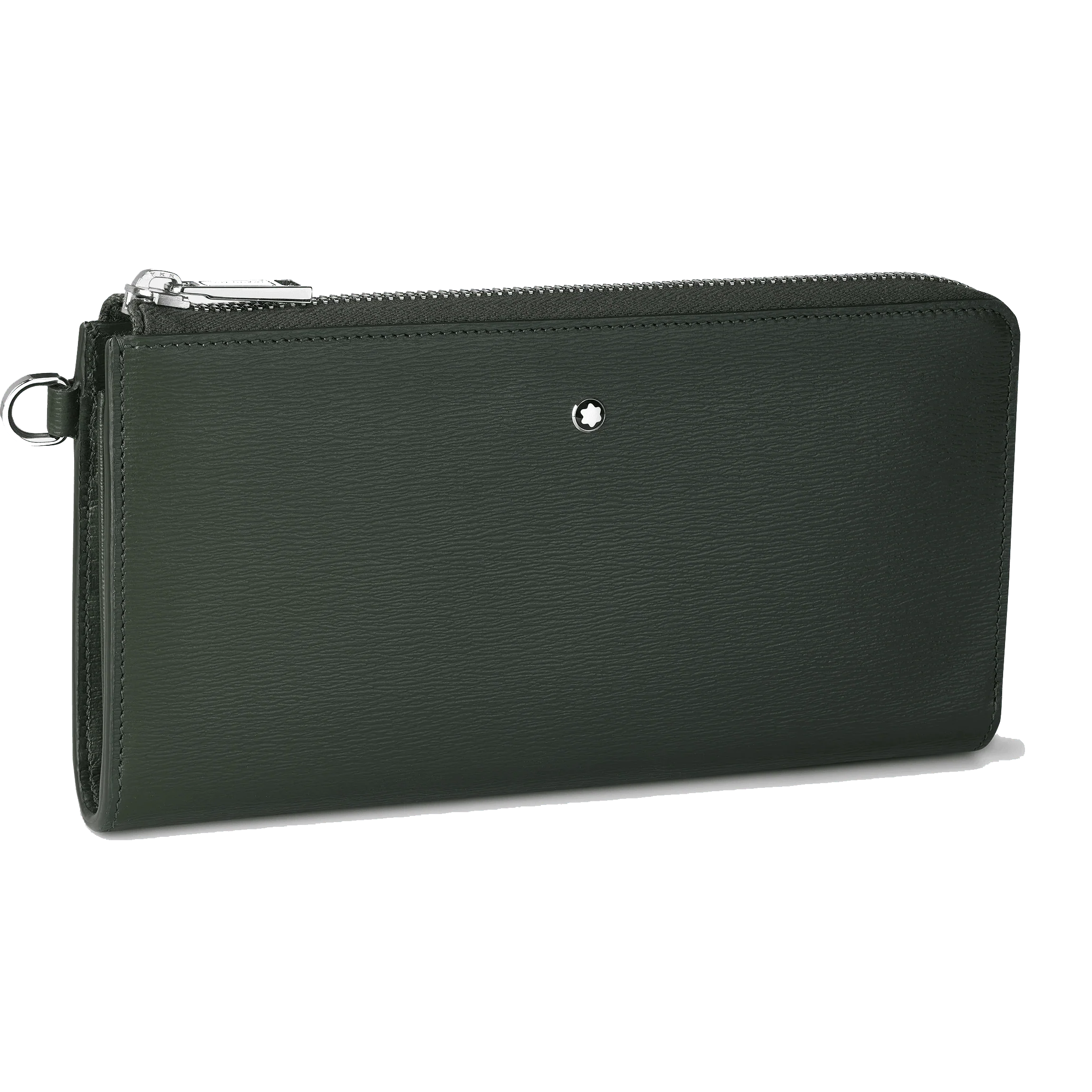 Montblanc portafoglio lungo 12 scomparti Meisterstück 4810 Deep Forest verde con cerniera e cinturino da polso amovibile 129249