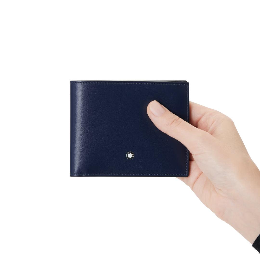 Montblanc portafoglio Meisterstück 6cc blu 131692