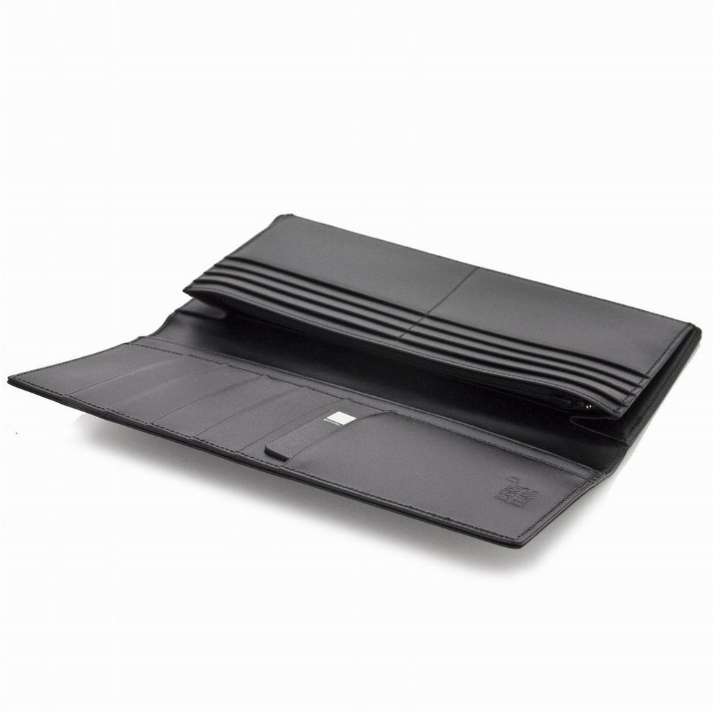 Montblanc portafoglio verticale 14 scomparti e tasca con cerniera Meisterstück nero 7165 nuova referenza 198318