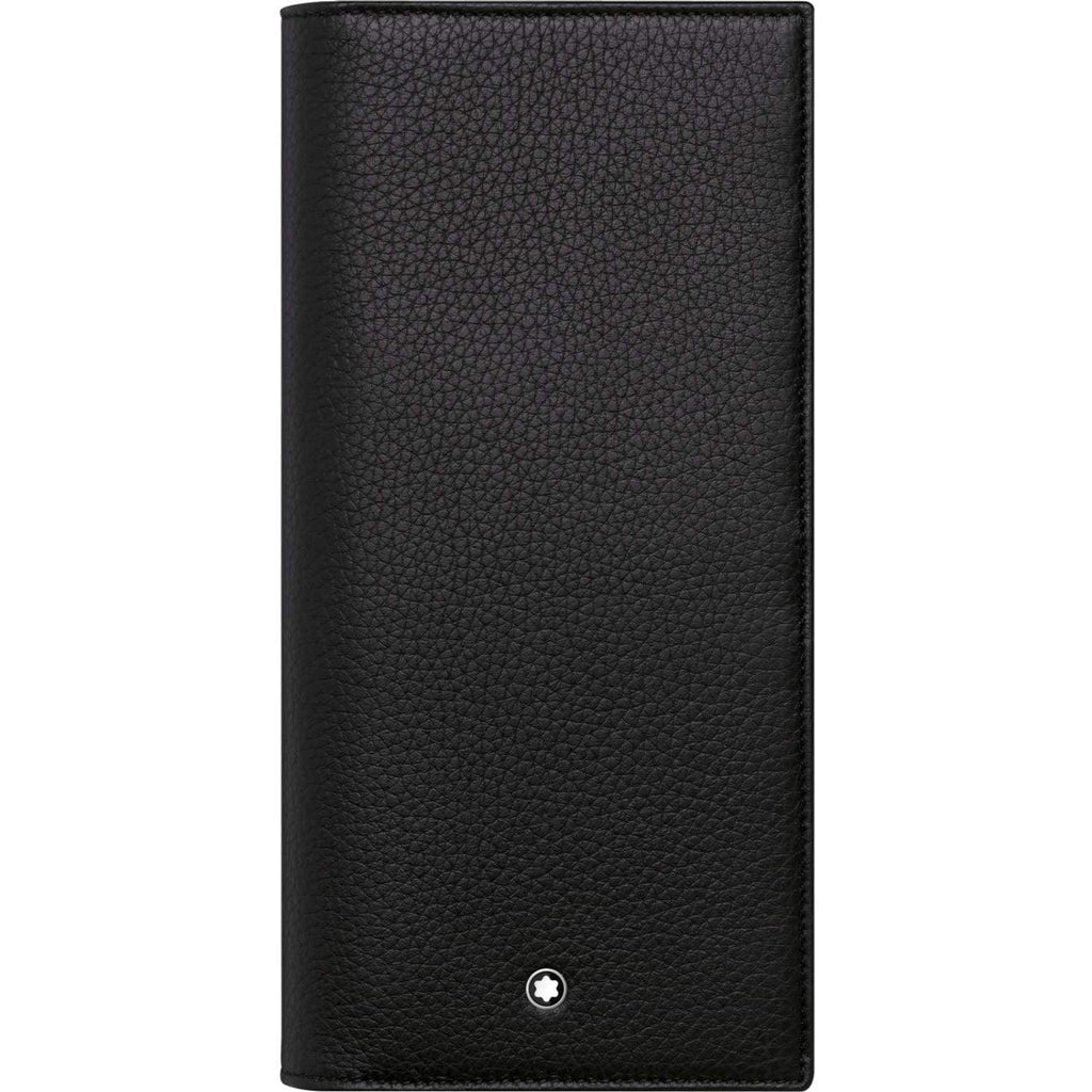 Montblanc portafoglio verticale 14 scomparti e tasca con cerniera Meisterstück Soft Grain nero 113303