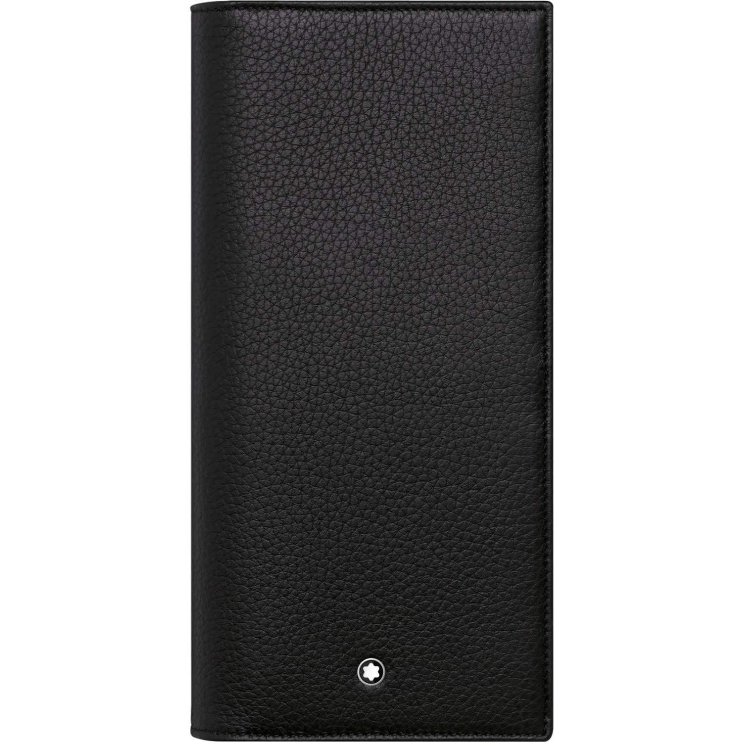 Montblanc portafoglio verticale 14 scomparti e tasca con cerniera Meisterstück Soft Grain nero 113303