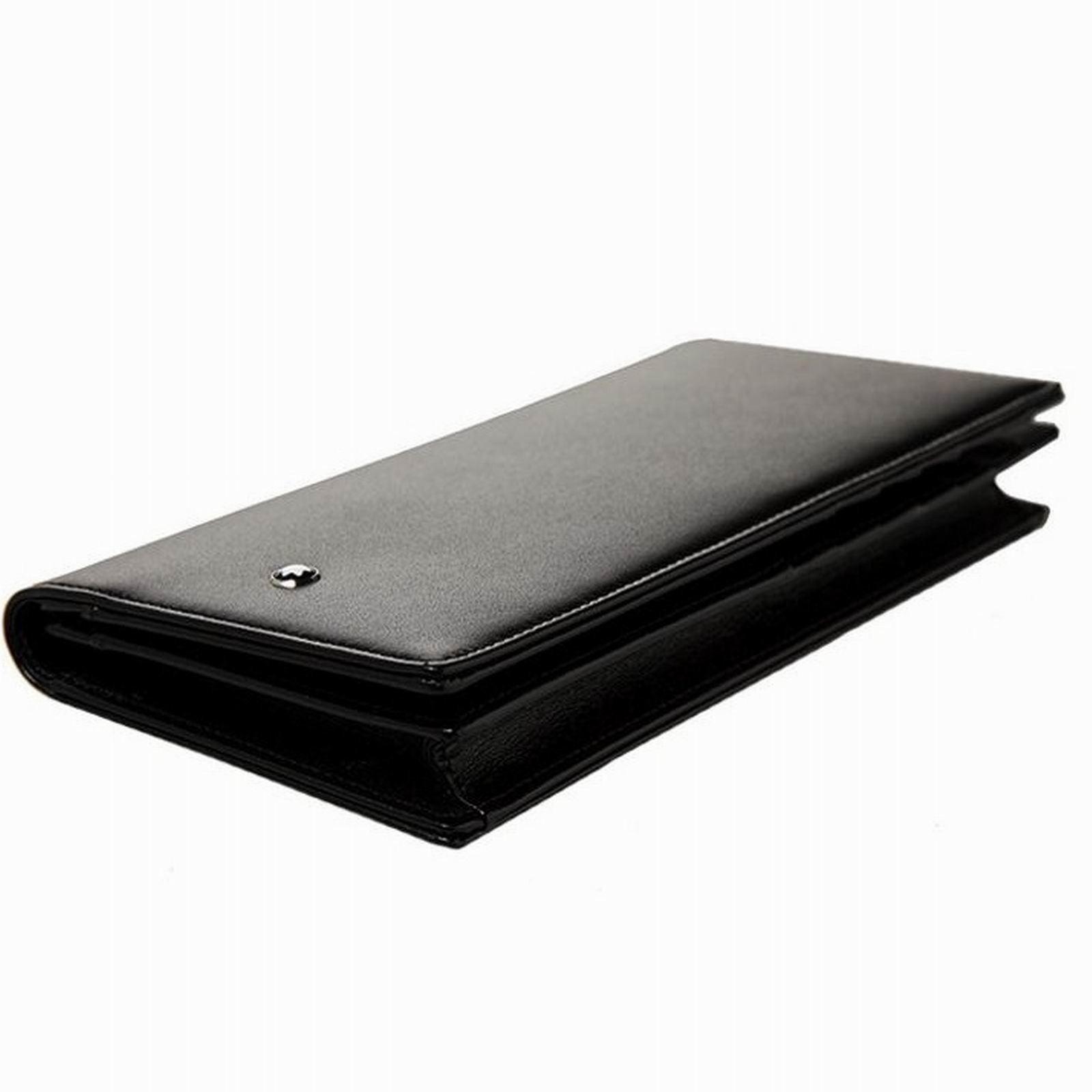 Montblanc portafoglio verticale lungo 12 scomparti con tasca trasparente Meisterstück nero 114535