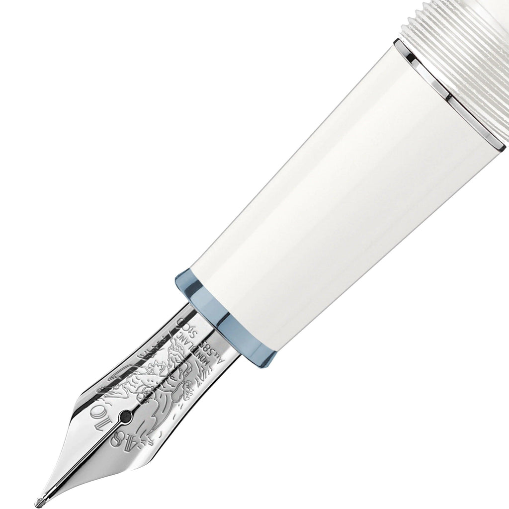 Montblanc stilografica Meisterstück Glacier Classique bianca punta F 129398
