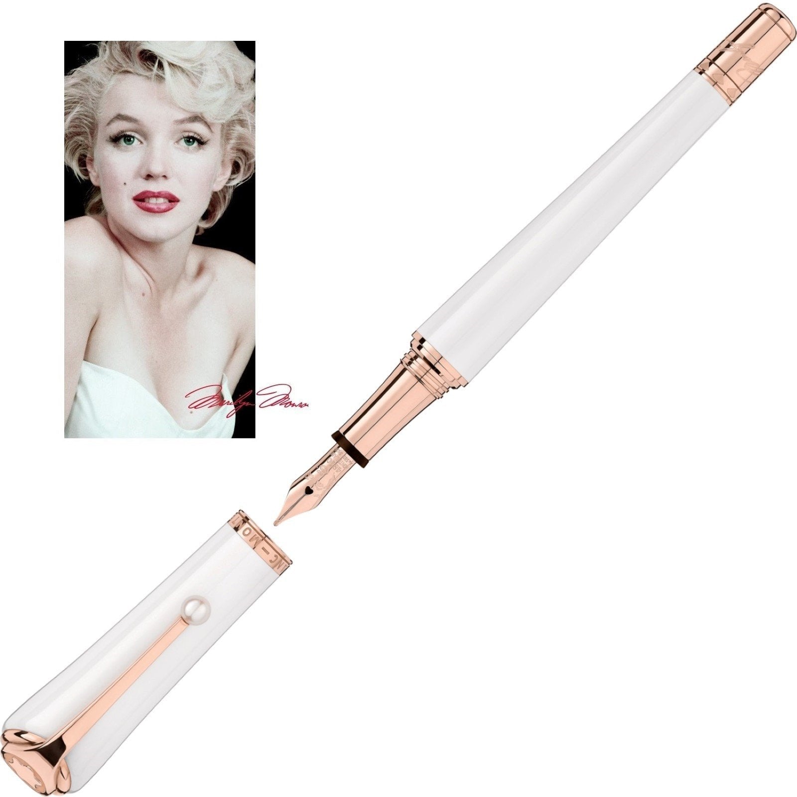 Montblanc stilografica Muses Marilyn Monroe Special Edition Pearl punta M 117884