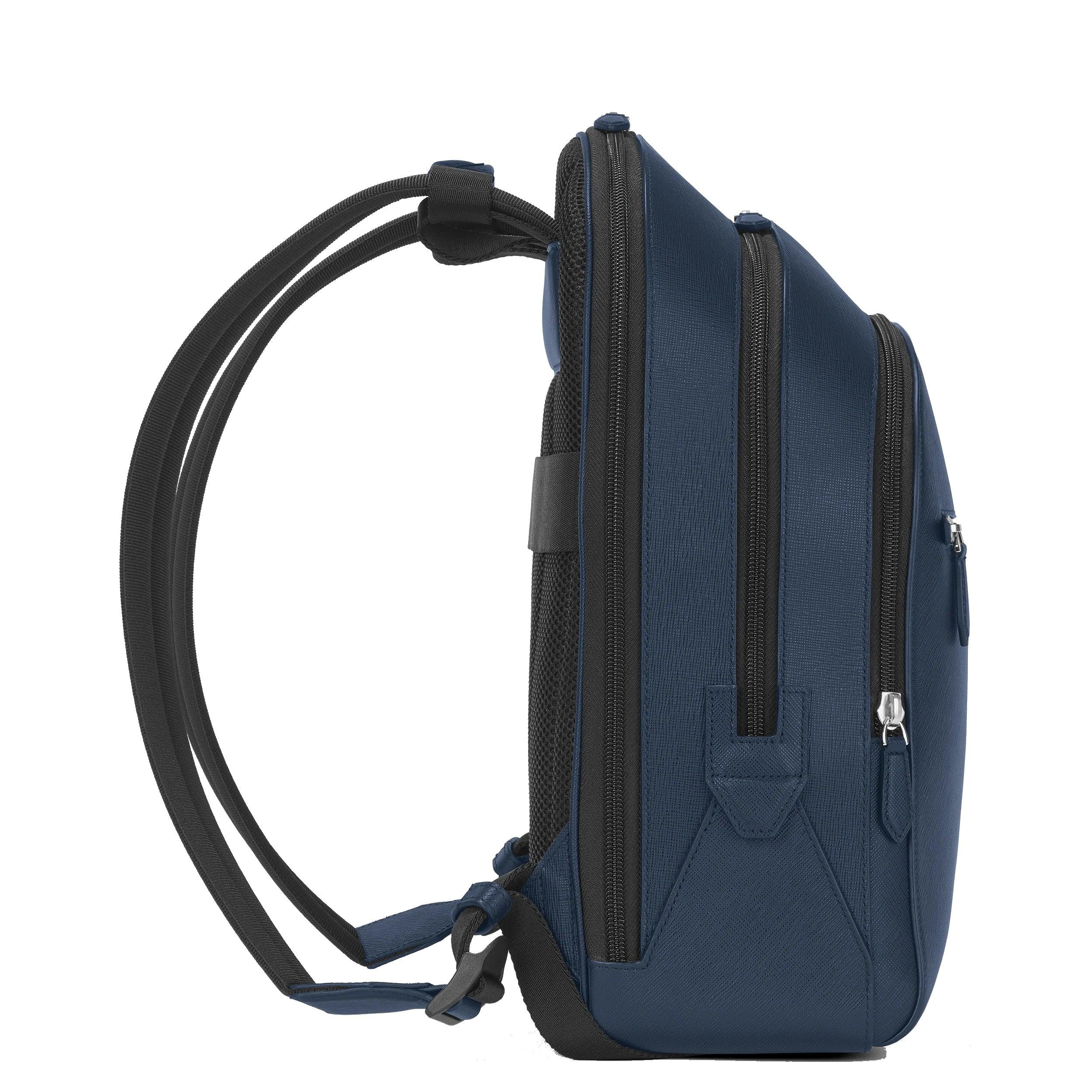 Montblanc zaino medio 3 scomparti sartorial blu 131716