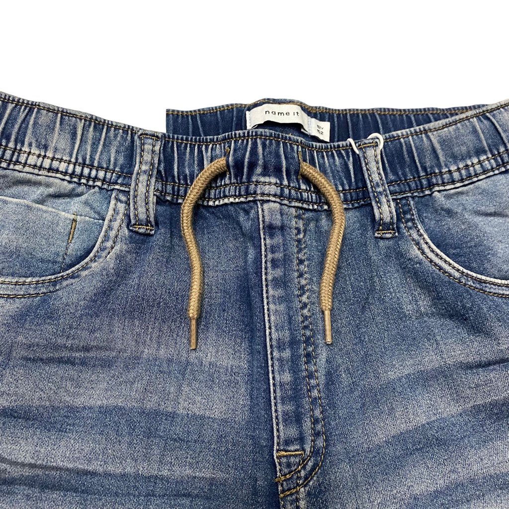 name it pantalone jeans da bambino con elastico al cinto Mryan slim 13197238lbd blu chiaro slavato