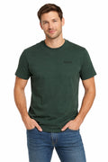 Timberland T-shirt Uomo Logo Ricamato TB0A5MU6A 6X1 Verde - Cotone Biologico Slim