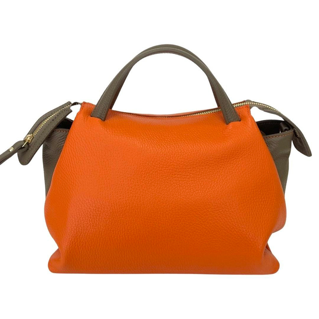 Two-Tone Italian Leather Bag with Practical Organization by Modex™