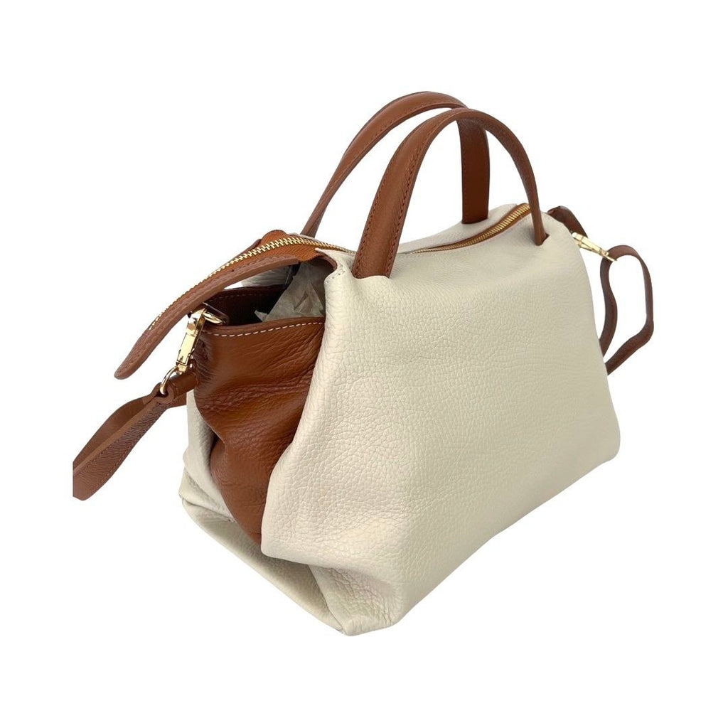 Two-Tone Italian Leather Bag with Practical Organization by Modex™