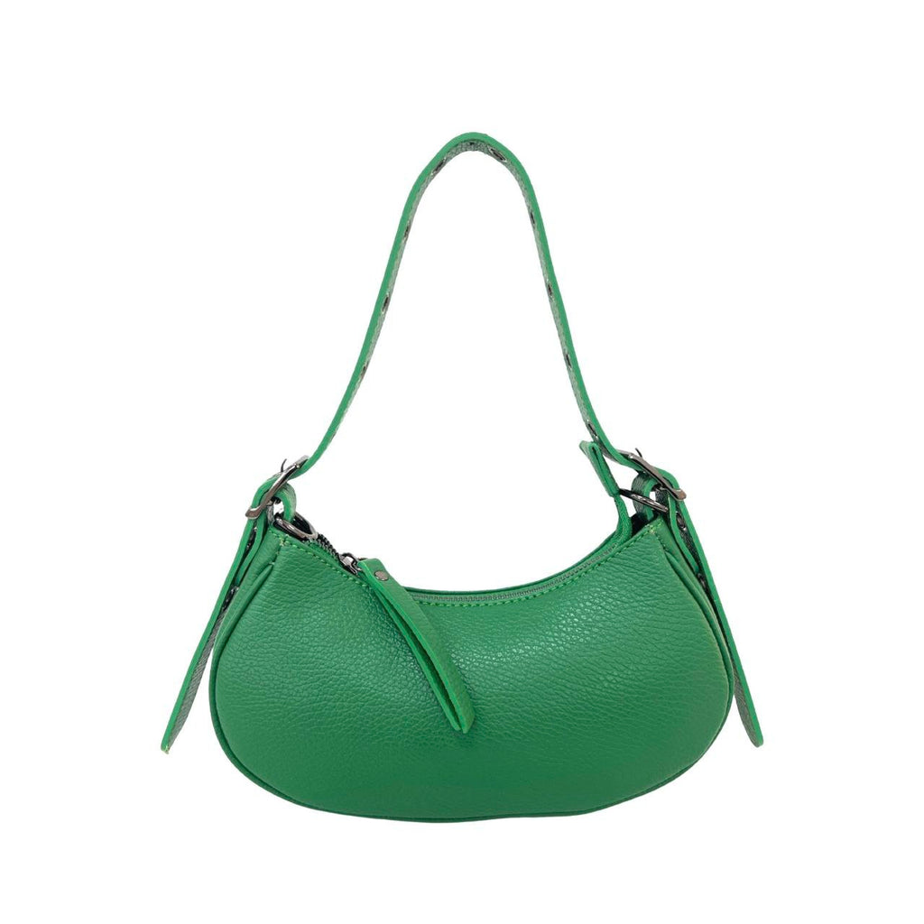 Mini Italian Leather Shoulder Bag with Eyelet Strap by Modex™