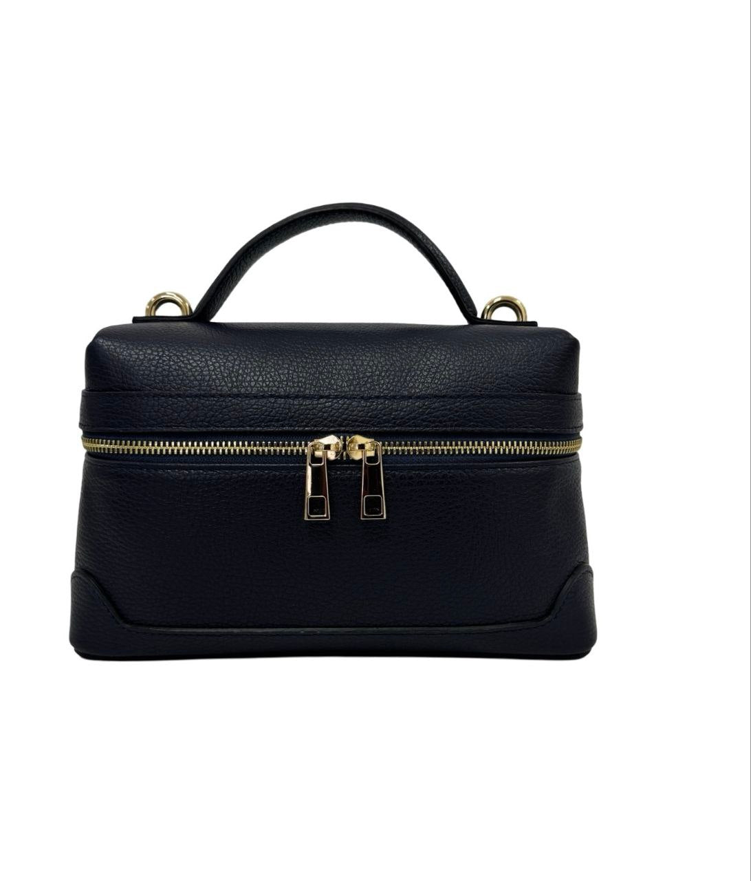 Compact Leather Top-Handle Crossbody