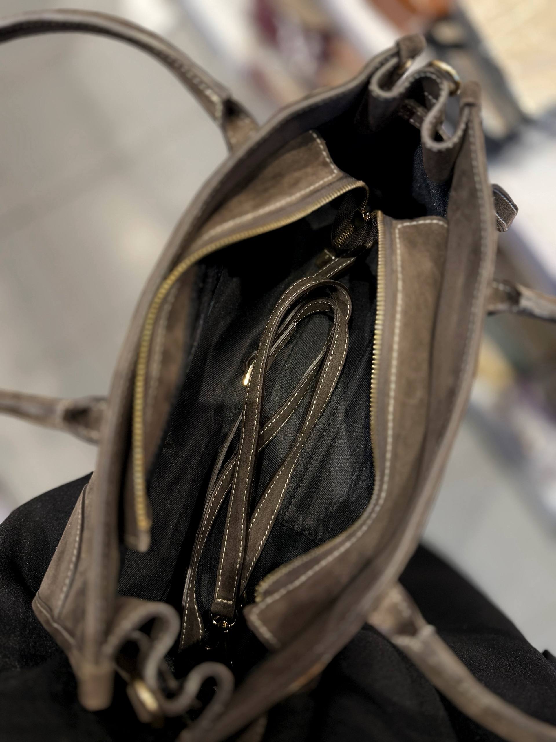 Elongated Suede Shoulder Bag