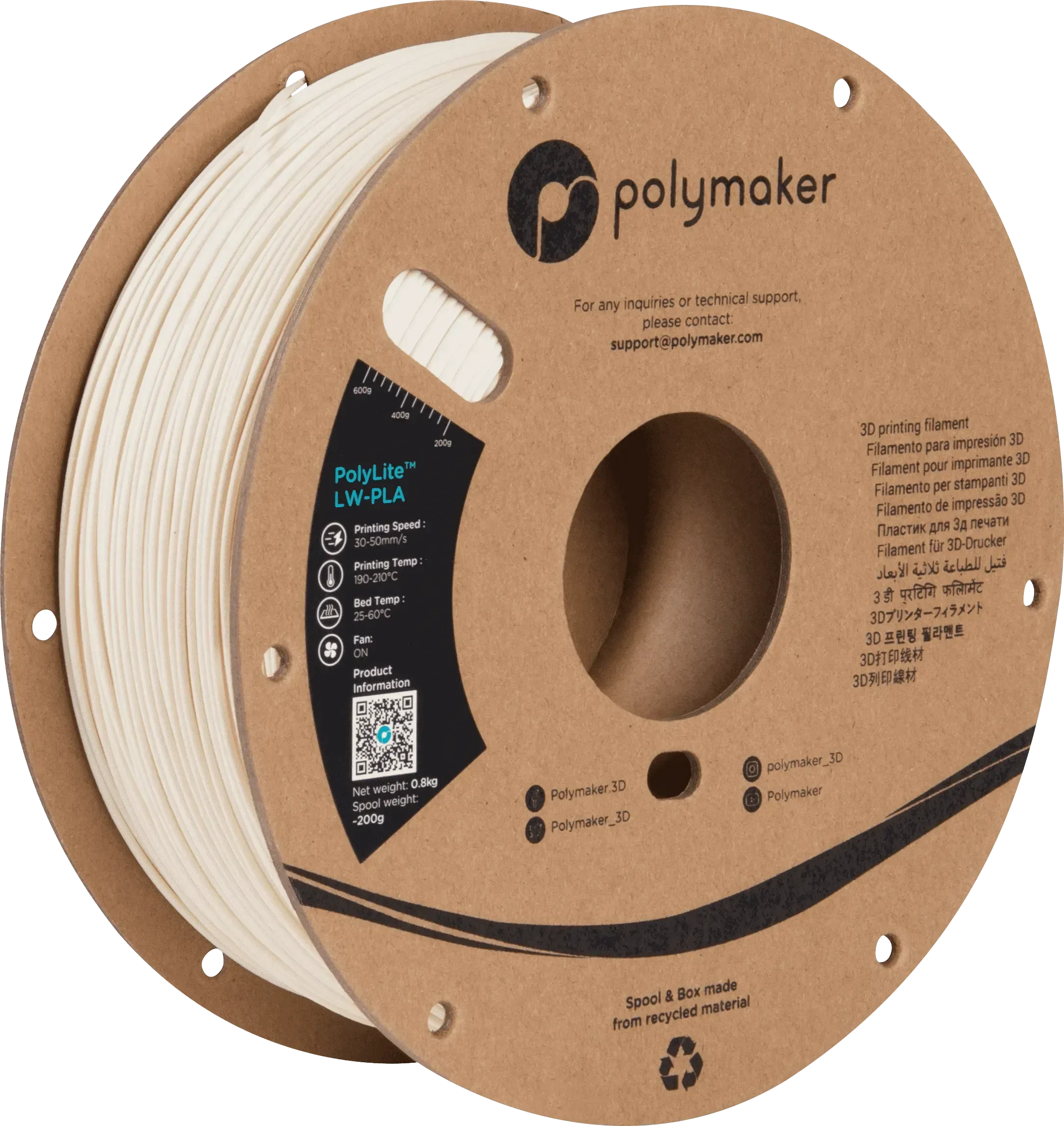 POLYMAKER POLYLITE LW-PLA 1.75mm/800g
