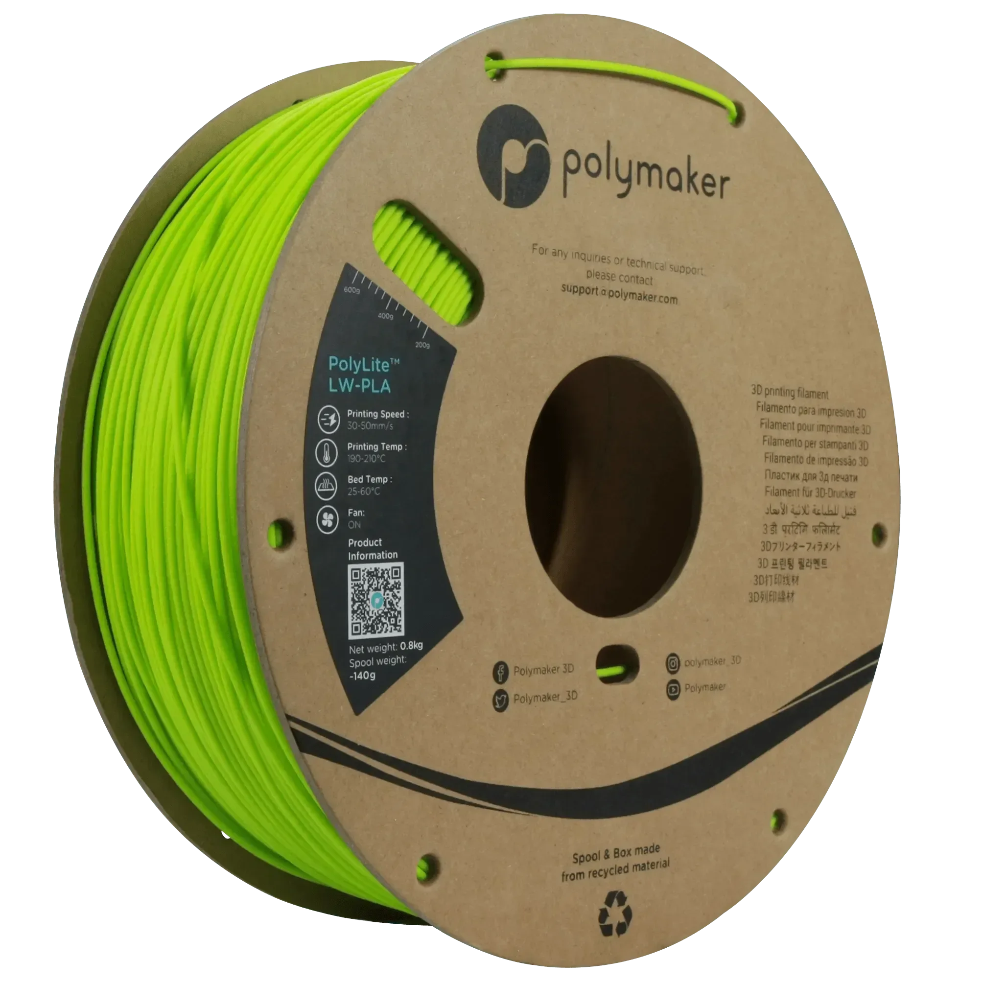 POLYMAKER POLYLITE LW-PLA 1.75mm/800g