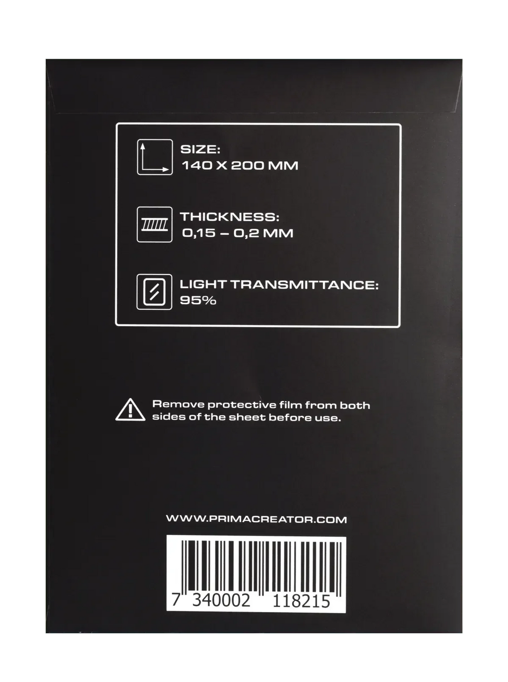 PRIMACREATOR FEP FILM SHEETS FOR 3D PRINTERS - 140 X 200 MM - 5-PACK