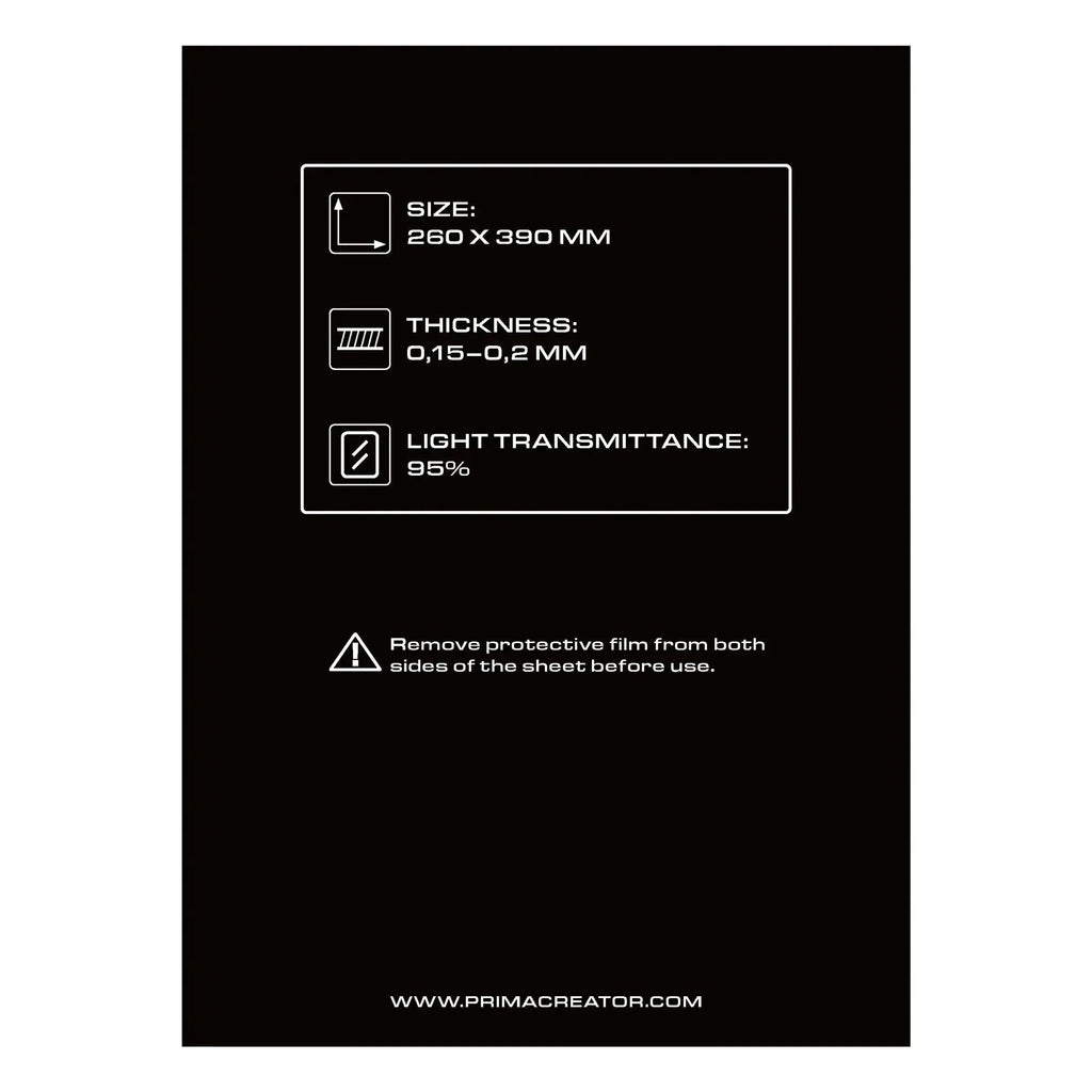 PRIMACREATOR NFEP FILM SHEET FOR 3D PRINTERS - 260 X 390 MM